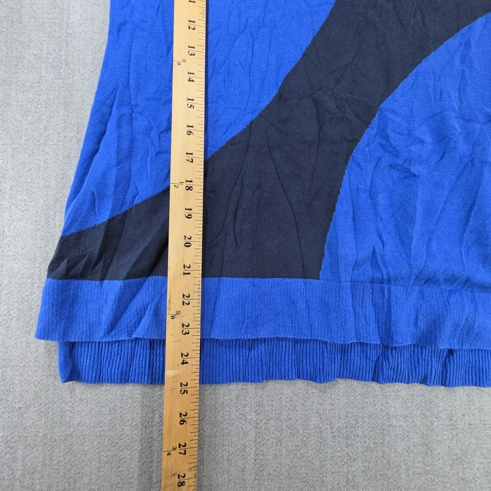 Christopher & Banks Sweater Women Small Blue Colorblock 3/4 Sleeve Cotton
